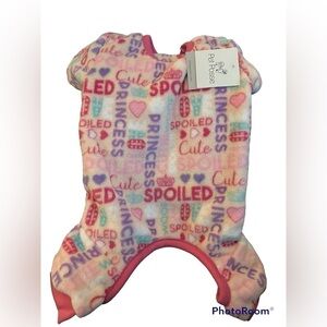 PET POSSE DOG GIRL FLEECE PAJAMAS PRINCESS SPOILED CUTE MEDIUM